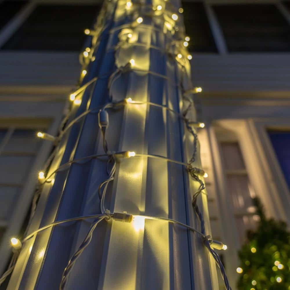 StretchNet Pro 20 In. X 45 In. 50-Count LED Wide Angle Warm White Column Wrap Christmas Lights With White Wire 8 StretchNet Pro 20 In. X 45 In. 50-Count LED Wide Angle Warm White Column Wrap Christmas Lights With White Wire - Image 8