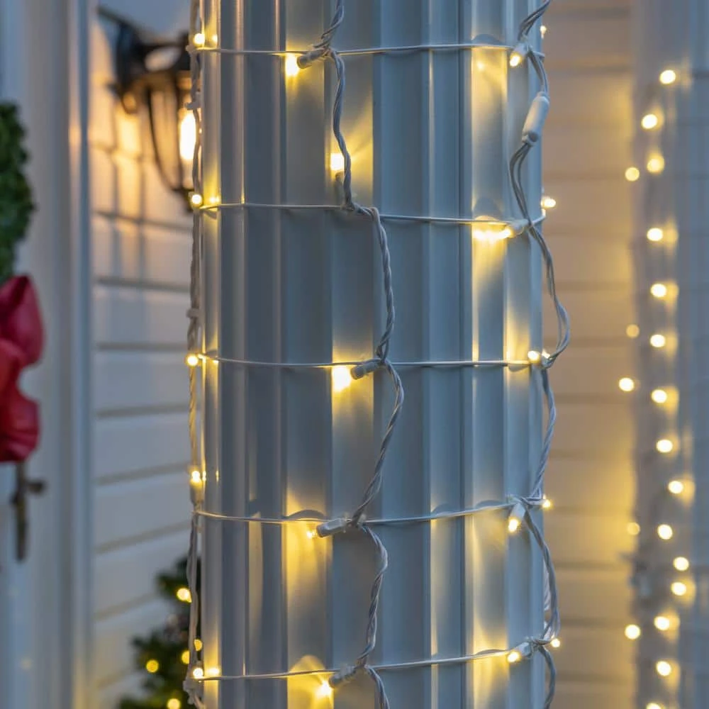 StretchNet Pro 20 In. X 45 In. 50-Count LED Wide Angle Warm White Column Wrap Christmas Lights With White Wire 3 StretchNet Pro 20 In. X 45 In. 50-Count LED Wide Angle Warm White Column Wrap Christmas Lights With White Wire - Image 3