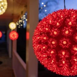 7.5 In. 120-Light LED Red Decorative Starlight Sphere 13 7.5 In. 120-Light LED Red Decorative Starlight Sphere -Northlight Shop wintergreen lighting christmas novelty lights 76482 44 1000