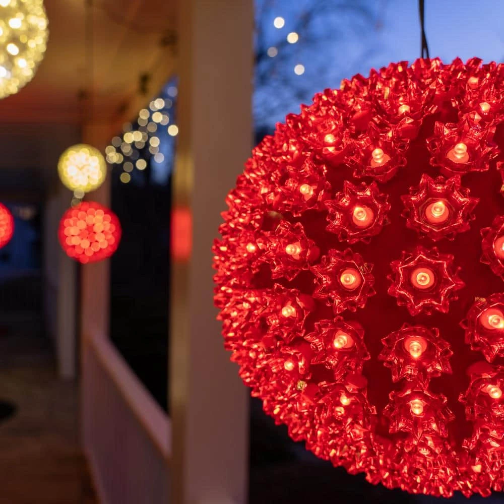 7.5 In. 120-Light LED Red Decorative Starlight Sphere 6 7.5 In. 120-Light LED Red Decorative Starlight Sphere - Image 6