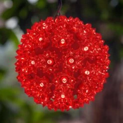 7.5 In. 120-Light LED Red Decorative Starlight Sphere 10 7.5 In. 120-Light LED Red Decorative Starlight Sphere -Northlight Shop wintergreen lighting christmas novelty lights 76482 c3 1000