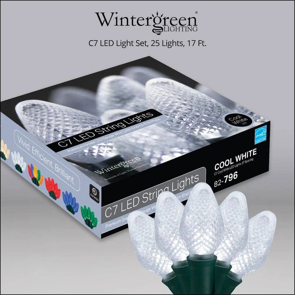 SuperBright 16 Ft. 25-Light Cool White C7 String LED Light Set 5 SuperBright 16 Ft. 25-Light Cool White C7 String LED Light Set - Image 5