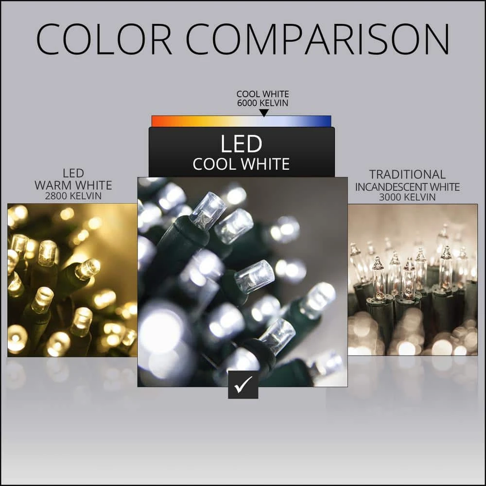 24.5 Ft. 50-Count LED Cool White Wide Angle Christmas Mini Light Set 6 24.5 Ft. 50-Count LED Cool White Wide Angle Christmas Mini Light Set - Image 6