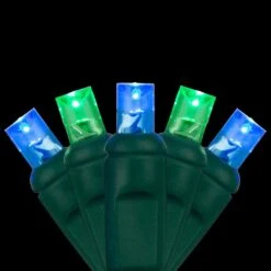 24 Ft. 70-Light Blue And Green 5 Mm LED Mini Light Set