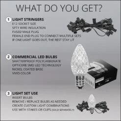 OptiCore 24 Ft. 25-Light LED Red Faceted C7 String Light Set -Northlight Shop wintergreen lighting christmas string lights 77612 44 1000