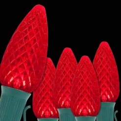 OptiCore 24 Ft. 25-Light Red LED Faceted C9 String Light Set