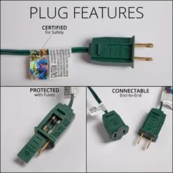 OptiCore 24 Ft. 25-Light Green LED Faceted C9 String Light Set -Northlight Shop wintergreen lighting christmas string lights 78090 76 1000