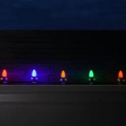 OptiCore 24 Ft. 25-Light LED Multicolor Faceted C7 String Light Set -Northlight Shop wintergreen lighting christmas string lights 78266 fa 1000