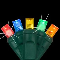 SoftTwinkle 16 Ft. 50-Count Pulsing LED Wide Angle Multi-Color Christmas Mini Light Set