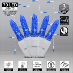 7 Ft. 70-Light M5 LED Blue Icicle Light Set -Northlight Shop wintergreen lighting icicle lights 20297 4f 1000