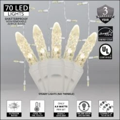 7 Ft. 70-Light M5 LED Warm White Icicle Light Set 8 7 Ft. 70-Light M5 LED Warm White Icicle Light Set -Northlight Shop wintergreen lighting icicle lights 20352 4f 1000