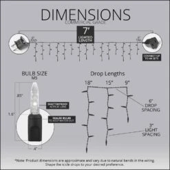 7 Ft. 70-Light LED M5 Multi-Color Icicle Light Set -Northlight Shop wintergreen lighting icicle lights 20360 1f 1000