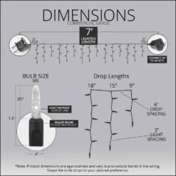 7 Ft. 70-Light LED M5 Green Icicle Light Set -Northlight Shop wintergreen lighting icicle lights 21039 1f 1000