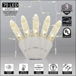 7 Ft. 70-Light M5 LED Warm White Twinkle Icicle Light Set -Northlight Shop wintergreen lighting icicle lights 69419 4f 1000
