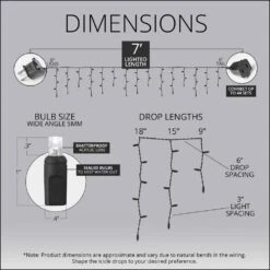 SoftTwinkle 7 Ft. 70-Light LED Warm White Icicle Light Set -Northlight Shop wintergreen lighting icicle lights 78813 4f 1000
