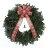 26 In. Fresh Fraser Fir Christmas Wreath With HQ Plaid Bow And St. Jude Hospital Pendant -Northlight Shop wish products christmas wreaths plaid26 64 1000