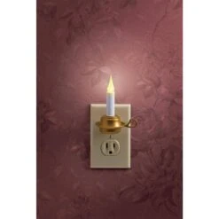 4.25 In. Antique Brass Amber LED Rotating Candle Night Light With Base -Northlight Shop xodus innovations christmas candles fpc1255 4f 1000