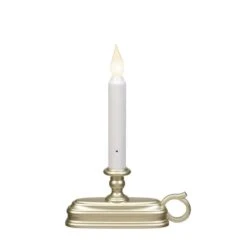 9 In. Dual Color LED Deluxe Battery Operated Candle With Pewter Base