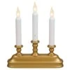 10 In. Dual Color LED Battery Operated Candle With Antique Brass Colored Candelabra Base