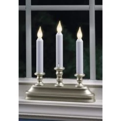10 In. Dual Color LED Battery Operated Candle With Pewter Colored Candelabra Base -Northlight Shop xodus innovations christmas candles fpc1330p 4f 1000