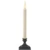 12.5 In. White Battery Operated LED Taper Candle With Warm 3D Flame
