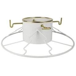 Santa's Last Stand White Steel Stand For 6 Ft. To 11 Ft. Trees