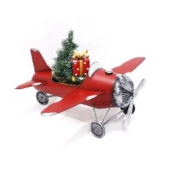29 In. Red Airplane With Lighted Christmas Tree And Gifts 6 29 In. Red Airplane With Lighted Christmas Tree And Gifts -Northlight Shop zaer ltd international christmas yard decorations zr190160 1f 1000