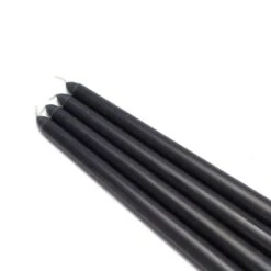 12 In. Black Taper Candles (12-Set)