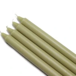 10 In. Sage Green Straight Taper Candles (12-Set)